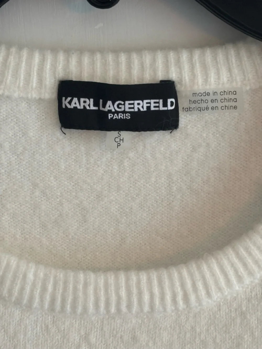 Karl Lagerfeld Paris C’est La Vie Sweater Small Ivory Bow Detail Knit - Picture 3 of 9